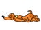 Dachshund sleeping cartoon illustration