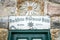 Dachstein, Austria - 09.23.2018: Sign above the green door of Sudwand Hutte in the Hoher Dachstein area in Austrian Alps