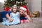 Dad and daughter under the Christmas tree