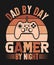 Dad by day gamer by night vintage gaming t-shirt design