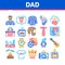Dad Father Parent Collection Icons Set Vector