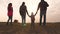 Dad, Mom, a small child and daughters and pets tourists. teamwork of a close-knit family. family travels with the dog on