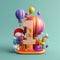 Dada-inspired 3d Balloon Birthday Illustration