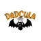 Dadcula - funny Halloween text for Daddy, and cute black bat