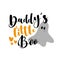 Daddy`s Little Boo- funny phrase with cute ghost for Halloween.