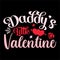 Daddy\\\'s Little Valentine, 14 February typography design