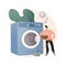 Dads and housework abstract concept vector illustration.