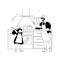 Dads and housework abstract concept vector illustration.