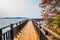 Daebu Haesolgil Gubongdo island, Seaside wooden deck road at autumn in Ansan, Korea