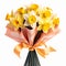 Daffodil Bouquet: A Blend Of Colors Wrapped In Paper