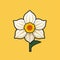 Daffodil Flower Icon: Hispanic Heritage Month Symbol In Bold Colors