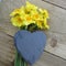 Daffodils with slate heart