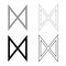 Dagaz rune dawn day symbol icon set grey black color illustration outline flat style simple image
