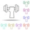 Dagger with dumbbells outline icon. Elements of Sport in multi color style icons. Simple icon for websites, web design, mobile app