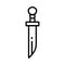 Dagger icon in line style and pixel perfect technique.