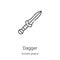 dagger icon vector from ancient greece collection. Thin line dagger outline icon vector illustration. Linear symbol for use on web