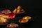 Dahi vada is famous Indian fast food eaten during Holi festival. (Holi food concept)