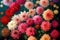 Dahlia flower banquet beautiful spectacular flower arrangement background