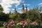 Dahlia garden in front of the cathedral of Fulda