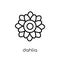 Dahlia icon. Trendy modern flat linear vector Dahlia icon on white background from thin line nature collection