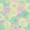 Dahlia pattern, floral ornament. Seamless background. Hand drawn illustration in vintage style