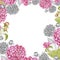 Dahlias frame pattern pattern isolate watercolor white background