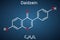 Daidzein molecule. It is phytoestrogen, plant metabolite, isoflavone extract from soy with antioxidant and