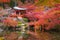 Daigoji temple in maple trees, momiji season, Kyoto, Japan