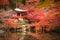 Daigoji temple in maple trees, momiji season, Kyoto, Japan