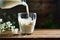 Dairy Delight Pouring milk into a glass cup, World Milk Day