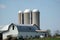 Dairy farm with silos