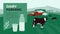 Dairy farming design template. Livestock and bottle of milk