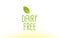 dairy free green leaf text concept logo icon design