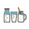 Dairy icon in line style design