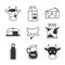 Dairy and milk icons set