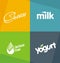 Dairy products logo designs templates