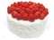 Dairy pudding dessert with wild strawberry berries