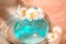 Daisies in a blue vase, chamomile