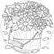 Daisies in a bucket. Flowers.Coloring book antistress for children and adults.