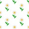 Daisy Flower Flat Icon Seamless Pattern