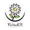 Daisy flower logo for flower shop