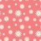 Daisy flower seamless on editable background illustration. Pretty floral pattern for print. Flat design vector. Spring