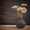 Daisy flowers, beauty still life against old wooden desk