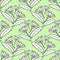 Daisy flowers hand drawn seamless pattern in scandinavian style. Floral summer
