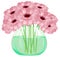 Daisy gerbera flower bouquet in glass vase