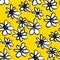 Daisy hand drawn seamless color pattern