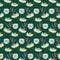 Daisy and hummingbirds in a seamless pattern design