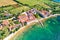 Dajla abandoned convent aerial panoramic coastline view