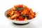 Dak galbi, spicy stir-fried chicken with vegetables, AI generative