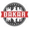 Dakar Senegal Round Travel Stamp. Icon Skyline City Design. Seal Tourism badge Illustration Clipart.